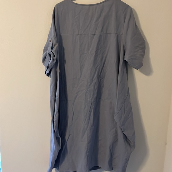 Blue/grey Short Sleeved Linen Dress | XL - Picture 6 of 6